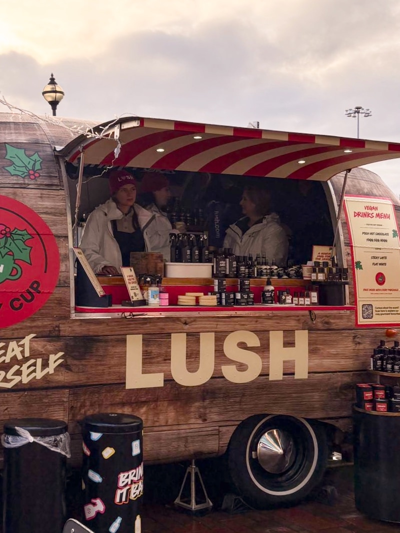 mobile barista for events product launch set up for LUSH