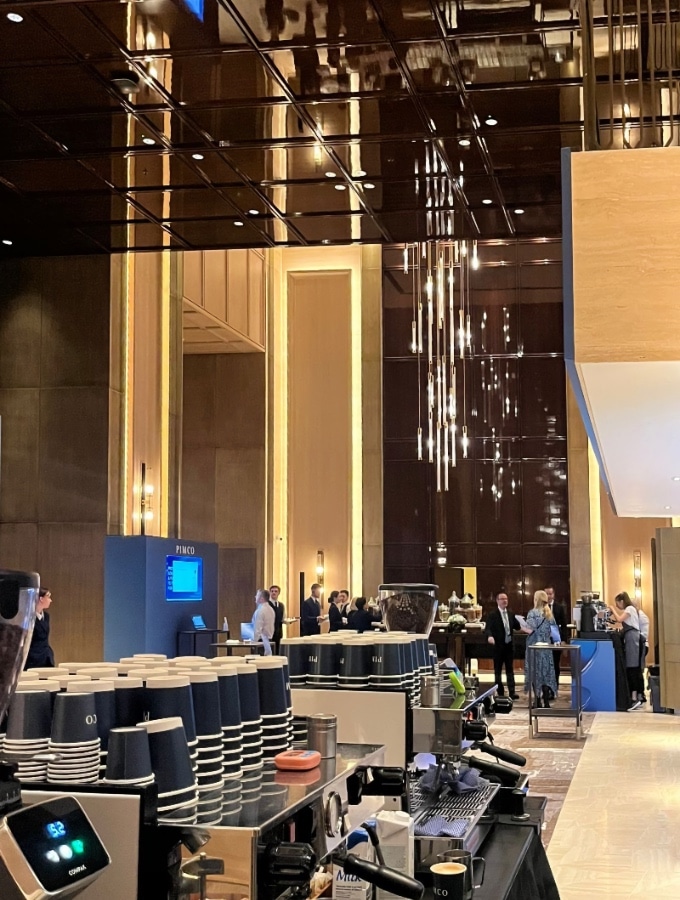 Coffee catering service for conference setup