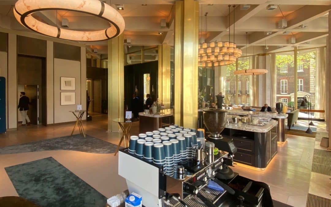 mobile coffee machine hire set up at conference venue