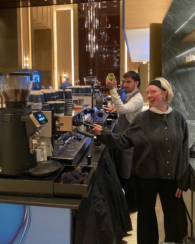 mobile coffee machines, bars and baristas at conference venue